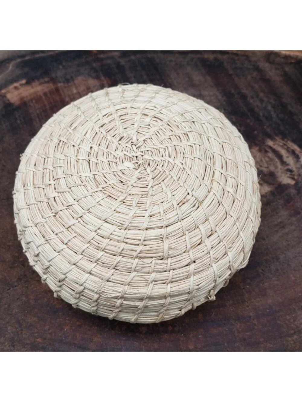 Small Handwoven Lidded Trinket Box Ring Keeper Keepsake Natural Fiber Coiled